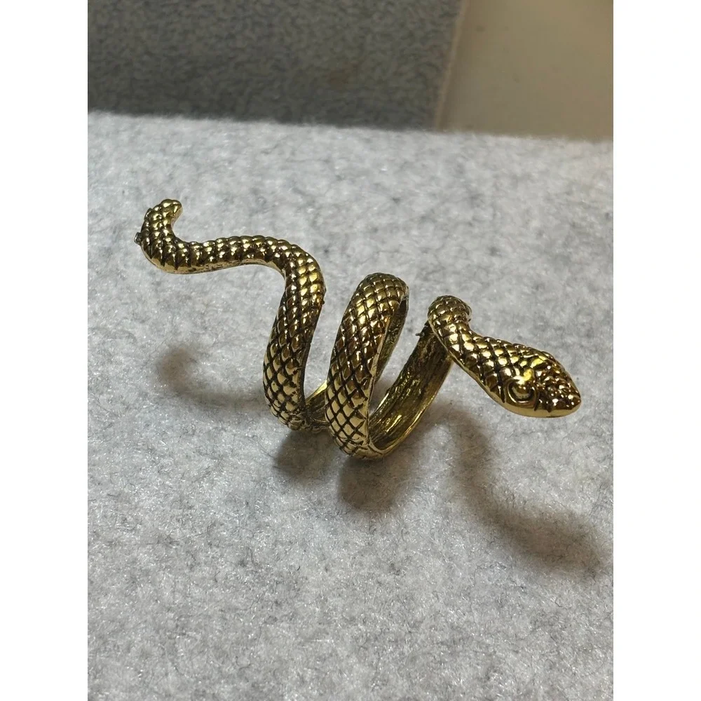 #54. Textured Gold-tone Snake Ring XL